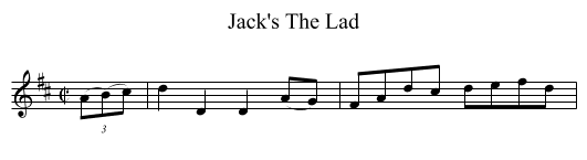 Jack's The Lad - staff notation