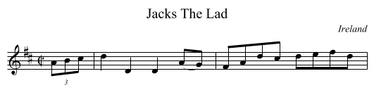 Jacks The Lad - staff notation
