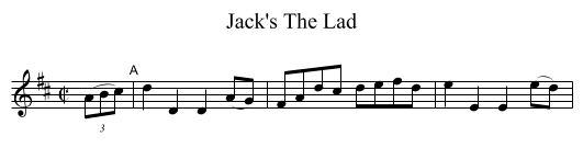 Jack's The Lad - staff notation
