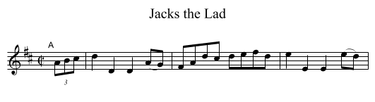 Jacks the Lad - staff notation