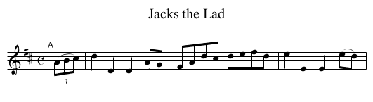 Jacks the Lad - staff notation