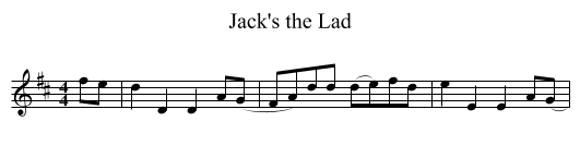 Jack's the Lad - staff notation