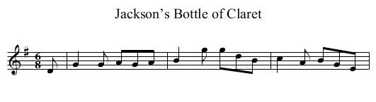 Jackson’s Bottle of Claret - staff notation