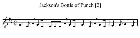 Jackson's Bottle of Punch [2] - staff notation