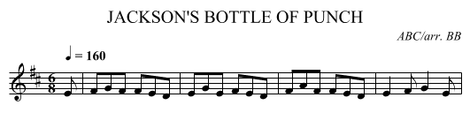 JACKSON'S BOTTLE OF PUNCH - staff notation