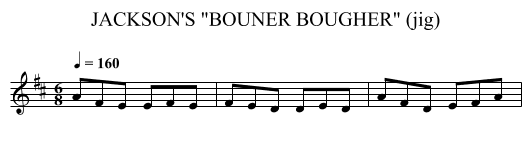 JACKSON'S BOUNER BOUGHER (jig) - staff notation