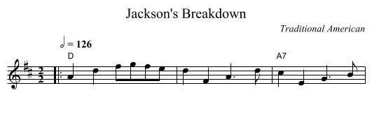 Jackson's Breakdown - staff notation