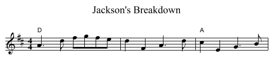 Jackson's Breakdown - staff notation