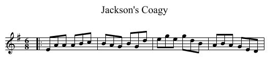 Jackson's Coagy - staff notation