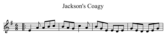 Jackson's Coagy - staff notation