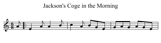 Jackson's Coge in the Morning - staff notation