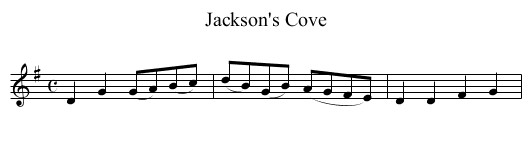 Jackson's Cove - staff notation