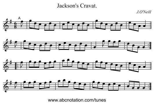 Jackson's Cravat. - staff notation