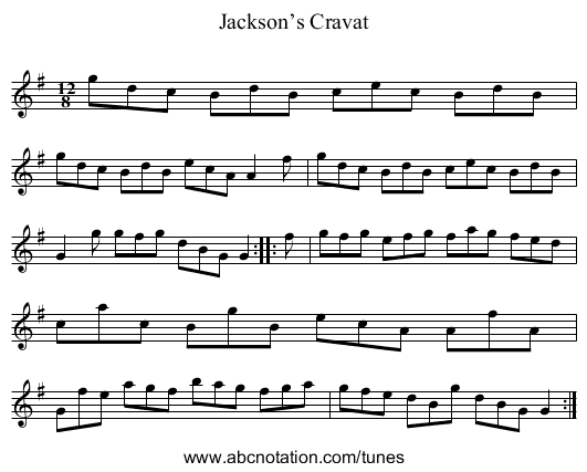 Jackson’s Cravat - staff notation