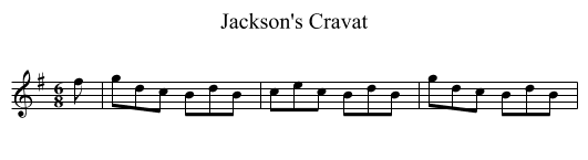 Jackson's Cravat - staff notation