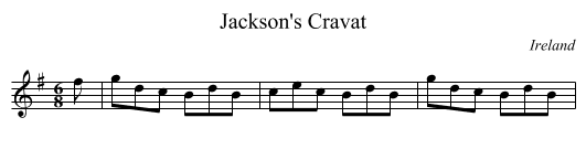 Jackson's Cravat - staff notation