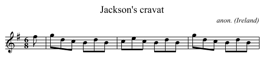 Jackson's cravat - staff notation