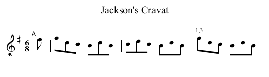 Jackson's Cravat - staff notation