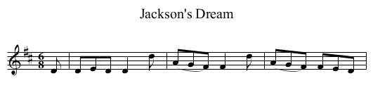 Jackson's Dream - staff notation