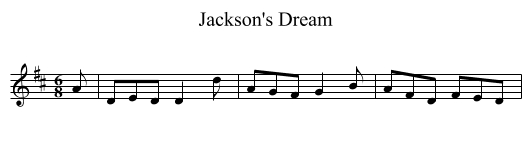 Jackson's Dream - staff notation
