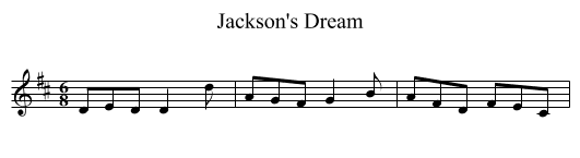 Jackson's Dream - staff notation