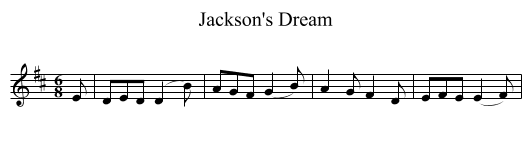 Jackson's Dream - staff notation