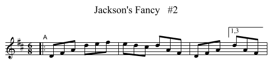 Jackson's Fancy   #2 - staff notation