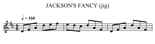 JACKSON'S FANCY (jig) - staff notation