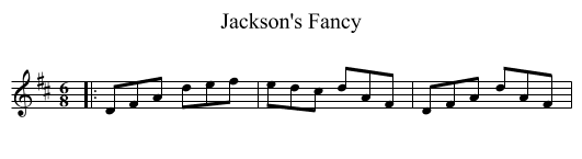 Jackson's Fancy - staff notation