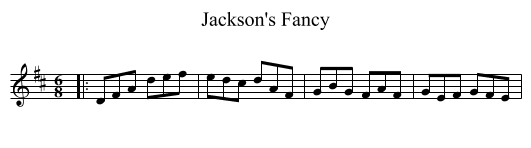 Jackson's Fancy - staff notation