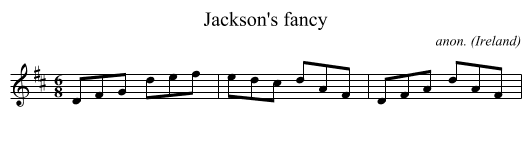 Jackson's fancy - staff notation