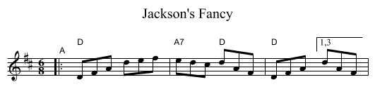 Jackson's Fancy - staff notation