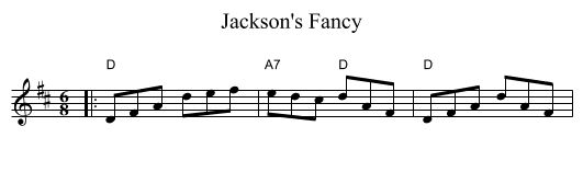 Jackson's Fancy - staff notation