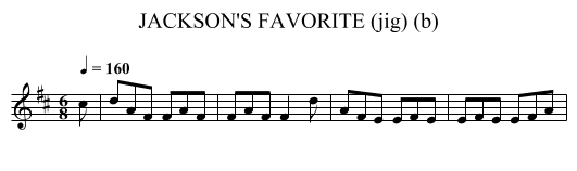 JACKSON'S FAVORITE (jig) (b) - staff notation