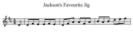 Jackson's Favourite Jig - staff notation