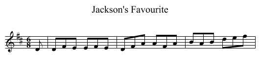 Jackson's Favourite - staff notation