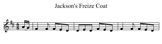 Jackson's Freize Coat - staff notation