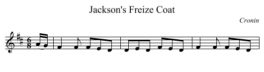 Jackson's Freize Coat - staff notation