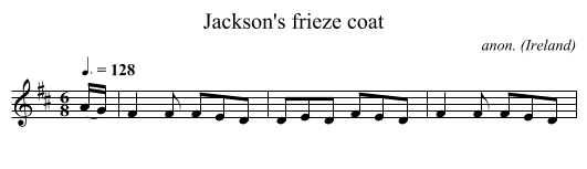Jackson's frieze coat - staff notation
