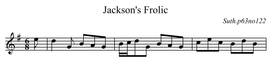 Jackson's Frolic - staff notation