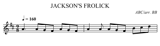JACKSON'S FROLICK - staff notation