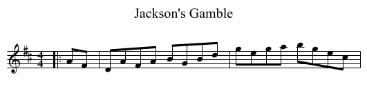 Jackson's Gamble - staff notation