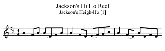 Jackson's Hi Ho Reel - staff notation