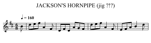 JACKSON'S HORNPIPE (jig ?!?) - staff notation