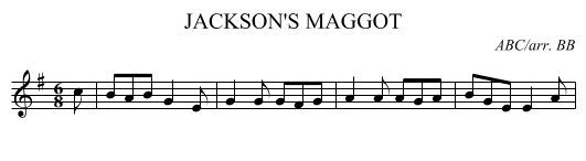 JACKSON'S MAGGOT - staff notation