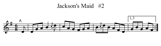 Jackson's Maid   #2 - staff notation