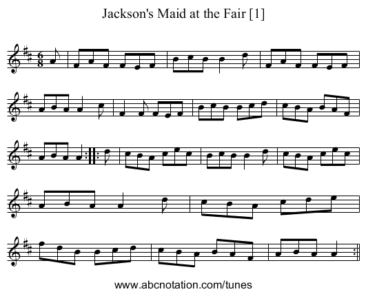 Jackson's Maid at the Fair [1] - staff notation