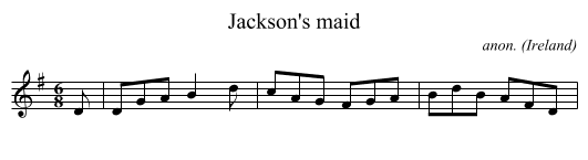 Jackson's maid - staff notation