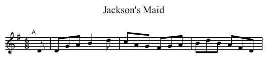 Jackson's Maid - staff notation