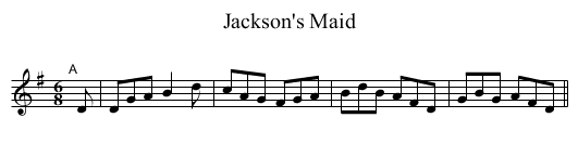 Jackson's Maid - staff notation